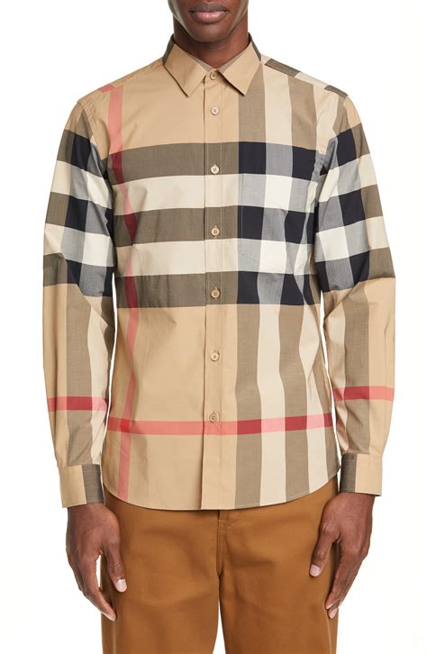 burberry men's button up shirt|burberry button down shirt men.